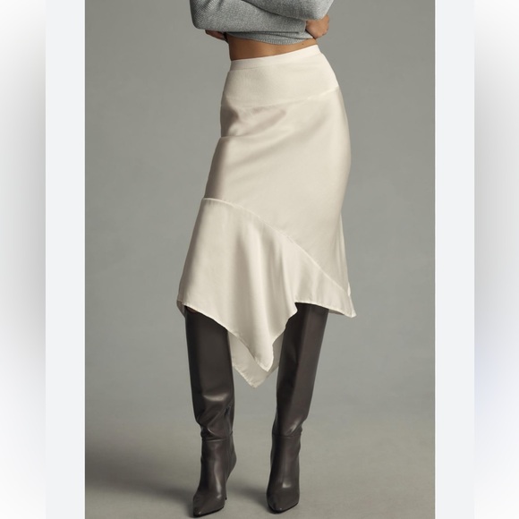 Anthropologie Dresses & Skirts - By Anthropologie Asymmetrical Satin Slip Skirt